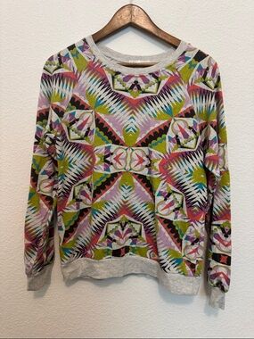 Forever 21 Geometric Multicolor Crewneck Sweater